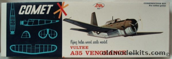 Comet Vultee A-35 Vengeance - 20 inch Wingspan Flying Balsa Model Airplane, 3405-149 plastic model kit